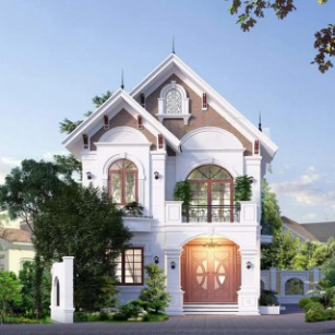 Biệt Thự Tân Cổ Điển 2 Tầng Mái Thái Ngay Góc Đường