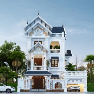 Biệt thự tân cổ điển 3 tầng đẹp ngất ngây tại Tiền Giang